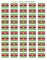 100 Suriname Flag Stickers, Two Sheets of 50, 1.5" x 1" Made in America Self Adhesive Country Flag Scrapbook Stickers, Two Sheets of 50, 100 Sticker Decal Flags